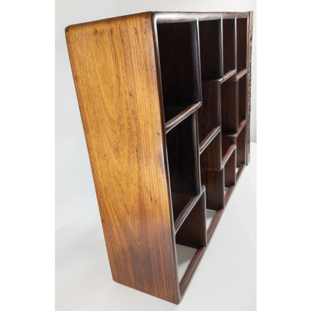 19th Century Chinese Carved Hardwood Rosewood Curio Tabletop Display Shelf For Sale - Image 11 of 12