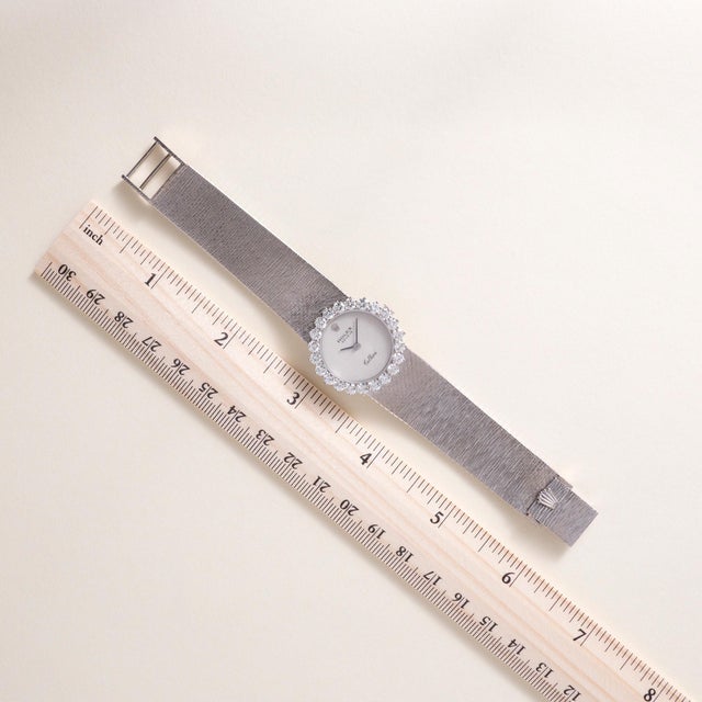Vintage Rolex Cellini 18k White Gold 2.50 Carats Diamond Set Oval Wristwatch For Sale - Image 9 of 9