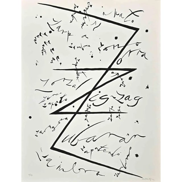 Letter Z from Alphabet series is a lithograph realized by Rafael Alberti in 1972. Hand-signed and dated on the lower...