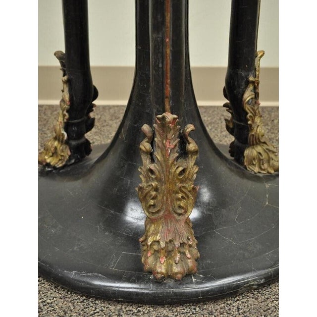 Early 20th Century Early 20th Century French Empire Style Tessellated Stone Marble Pedestal Stand Planter With Lions For Sale - Image 5 of 12