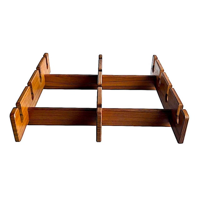 Mid-Century Modern Vintage Teak Wood Wall Mounting Wine Glass Rack For Sale - Image 3 of 10