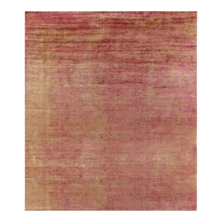 Rug & Kilim’s Oversized Contemporary Rug in Red and Gold Striations -13'9''x16' For Sale