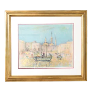 Edna Hibel Enhanced Lithograph of Venice