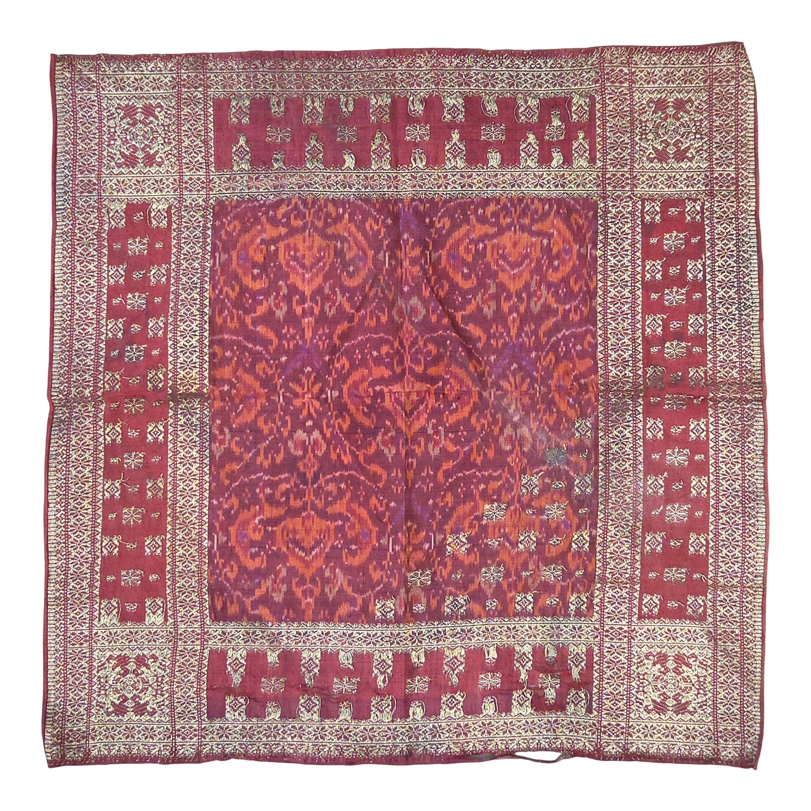 Antique Early 20th Century Malaysian Ikat Songket Head Cloth From ...