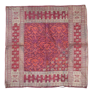 Antique Early 20th Century Malaysian Ikat Songket Head Cloth From Sumatra
