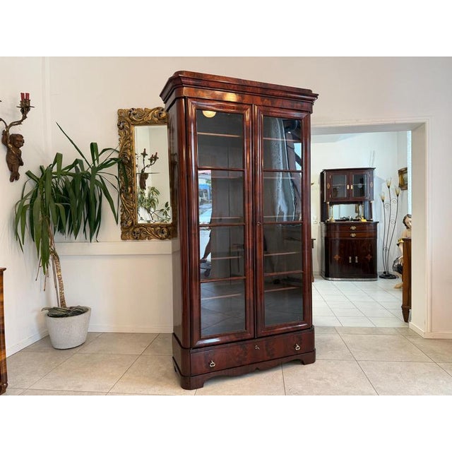 Late Biedermeier Display Cabinet in Mahogany For Sale - Image 9 of 16
