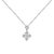 Crafted from rhodium-plated 10K white gold, this exquisite pendant necklace sparkles with an artful geometric design that...