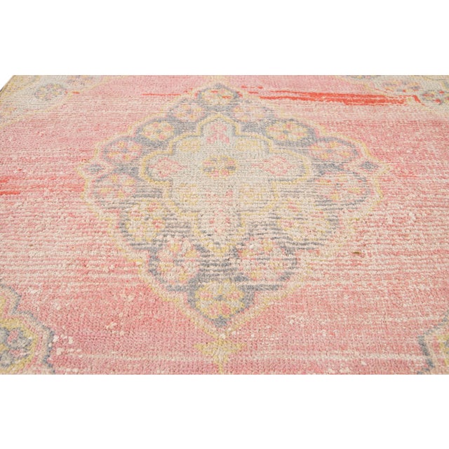 Shabby Chic Vintage Turkish Geometric Wool Runner For Sale - Image 11 of 13