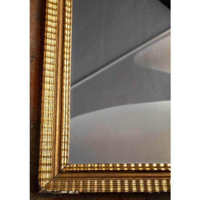 19th Century American Lemon Gold Ripple Picture Frame Mirror For Sale In New York - Image 6 of 11