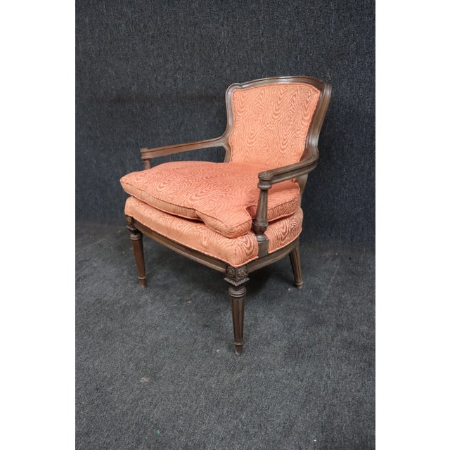 French Louis XVI Style Walnut Bergeres/Pair For Sale - Image 3 of 10