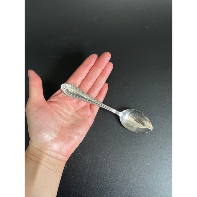 Metal Reed & Barton Corsican 1926 Silverplate Teaspoons With Monogram P - Set of 6 For Sale - Image 7 of 10