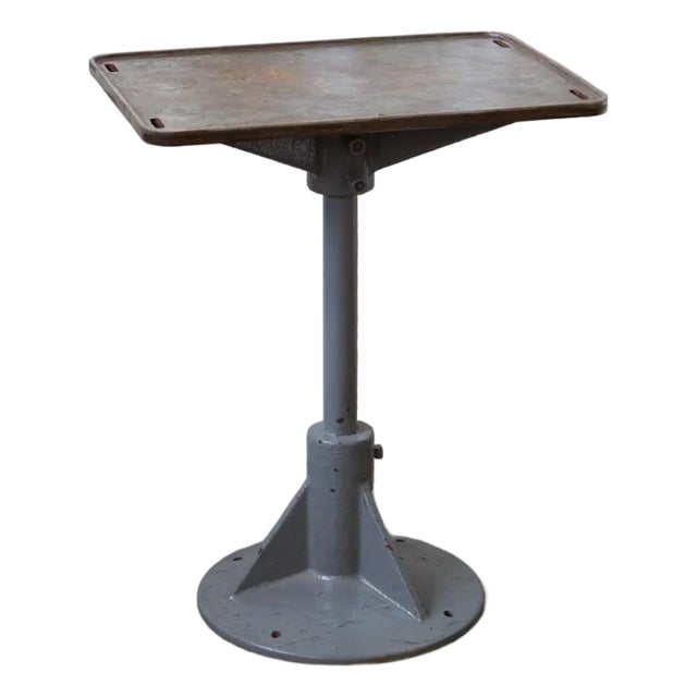 1950s Industrial Metal Machinist Side Table For Sale