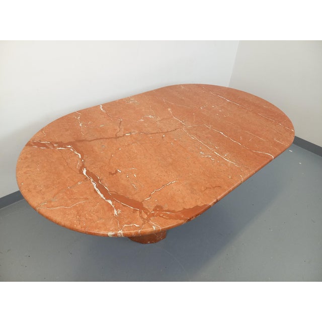 Vintage Oval Dining Table in Pink Marble, 1970s For Sale - Image 9 of 18