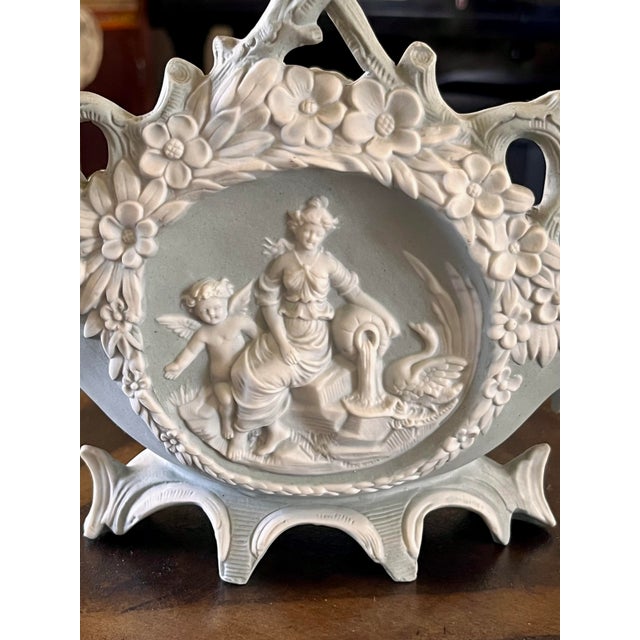Neoclassical Antique Bisque Planter With Cherub Flower Design For Sale - Image 3 of 11