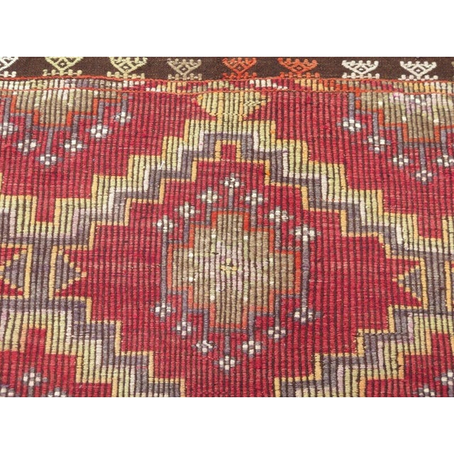 1960s Nomadic Embroidered Kilim - 69" X 130" For Sale - Image 9 of 12