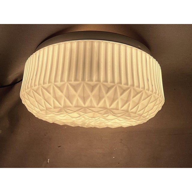 Large Flush Mount Wall in White Glass by Irma Bermudez for Ikea, 1990s For Sale - Image 6 of 11
