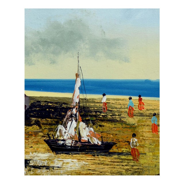 Impressionist Mid Century Boats at Sea Landscape by Henry Harder For Sale - Image 3 of 4