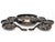 Japanese Japanese Aizu Lacquered Black Wood Salad Bowls & Spoons, Set of 9 Pieces For Sale - Image 3 of 13
