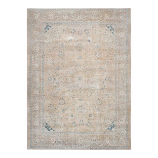 1970s Vintage Persian Handmade Wool Cotton Orange Area Rug For Sale