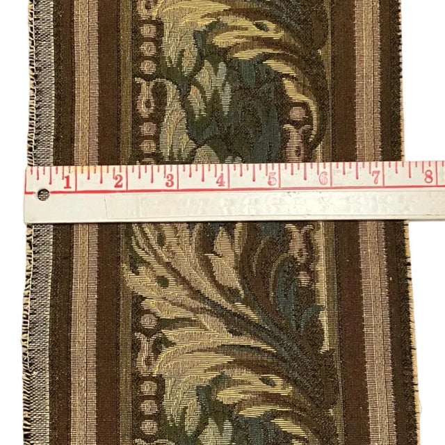 1980s Acanthus Leaf Tapestry Border Fabric- 2 Yards For Sale - Image 4 of 4
