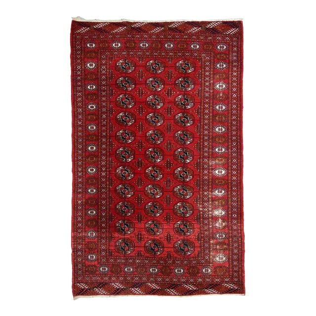 1960s Handmade Vintage Pakistani Tekke Rug For Sale