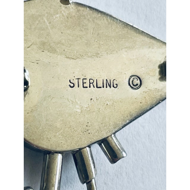 Hand made, sterling silver & jasper modernist brooch c. 1970. 1.75” x 1 9/16”, 11.5 grams, original patina