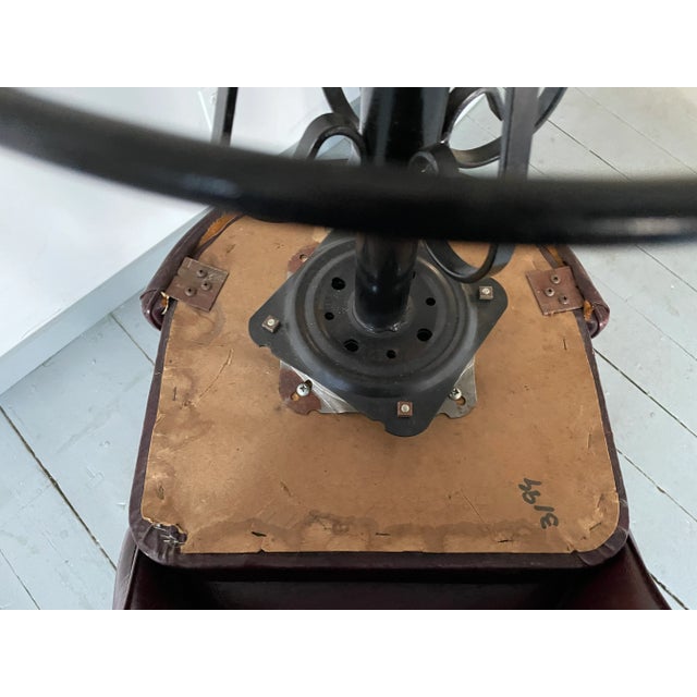 Spanish Revival 1960s Spanish Revival Barstools Cushy Brown Bucket Chairs With an Iron Scrolled Base - Set of 2 For Sale - Image 3 of 13