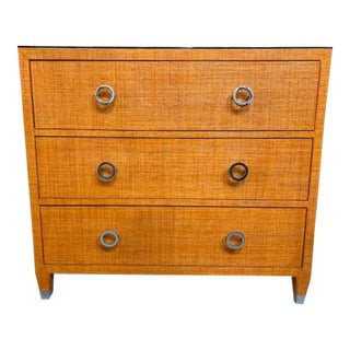 Orange Grasscloth Chest by Century Curate Home For Sale