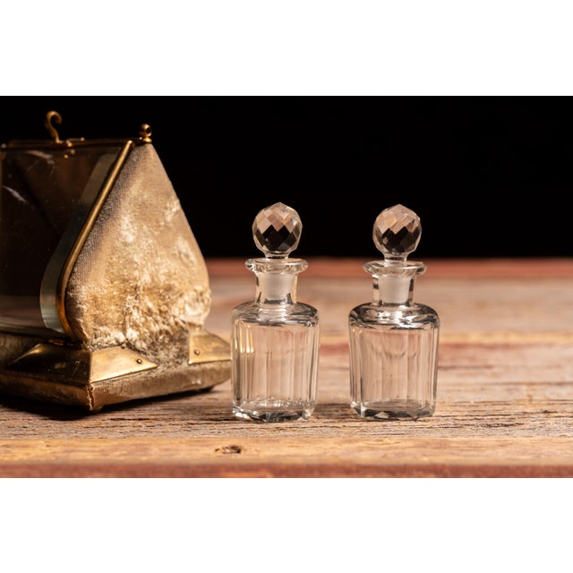 Gold Early 20th Century Peacock Vanity Casket With Cut Glass Perfume Bottles For Sale - Image 8 of 12