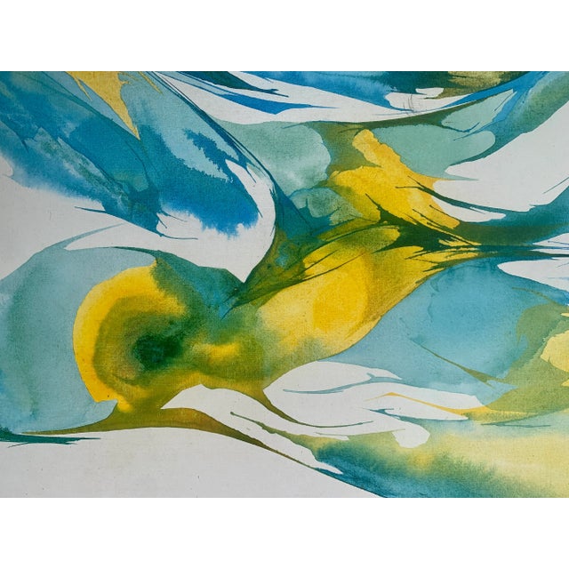 Abstract 1972 Donovan Abstract Movement Painting on Canvas For Sale - Image 3 of 9