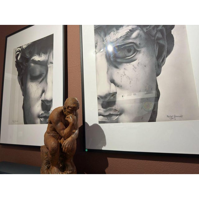 Spanish Sculpture the Thinker in Terracotta, 2010 For Sale - Image 4 of 11