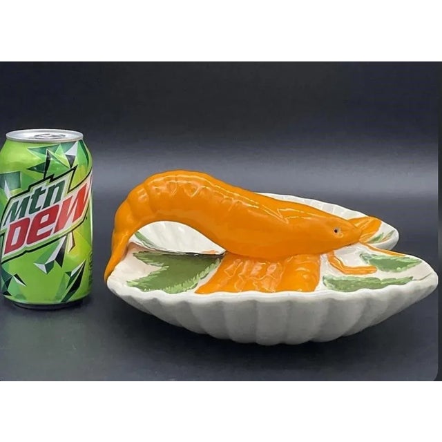Mid-Century Hand Painted Sculptural Ceramic Lobster Dish For Sale - Image 4 of 9