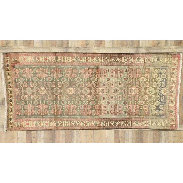 Vintage Persian Azerbaijan Rug, 04’00 X 08’10 For Sale - Image 9 of 10