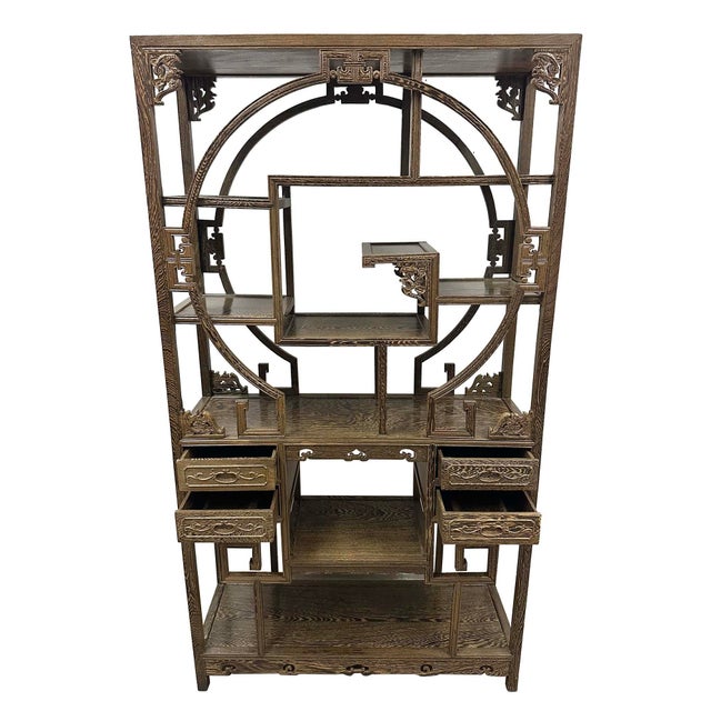 Vintage Chinese Traditional Curio Display Shelf/Multi-Treasure Cabinet For Sale - Image 10 of 15