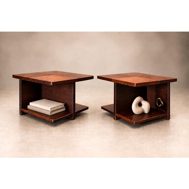 Pair of Brazilian Modern Imbuia Side Tables with Open Lower Storage and Display Shelves, Casa Finland, Brazil, 1960s — Lot 1130 For Sale - Image 12 of 18