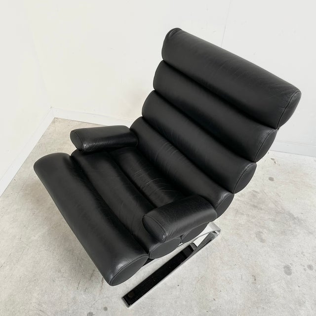 Black Leather Sinus Armchair by Reinhold Adolf for Cor, 2000s For Sale - Image 11 of 14