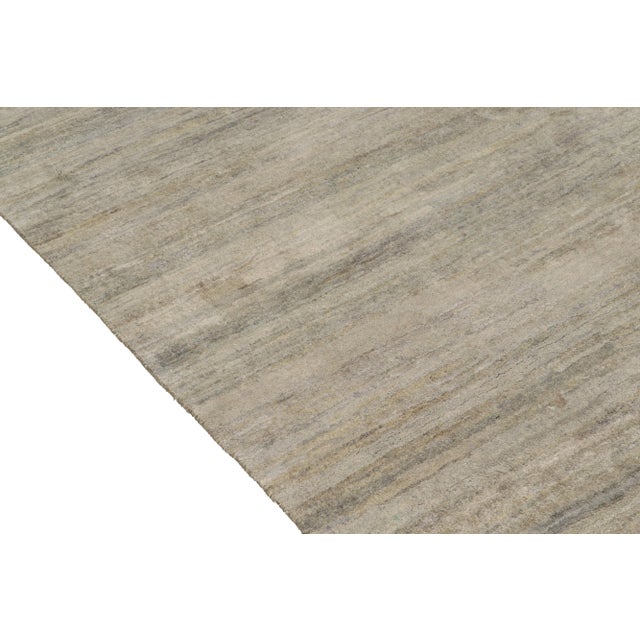 2010s Rug & Kilim’s Contemporary Rug in Solid Silver-Gray With Striae For Sale - Image 5 of 6