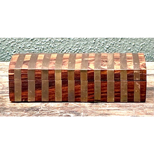 Vintage Brass Band Box For Sale - Image 11 of 12