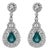 3.55ctt Pear Emerald & Diamond Drop Necklace 18-Karat White Gold, Pair For Sale
