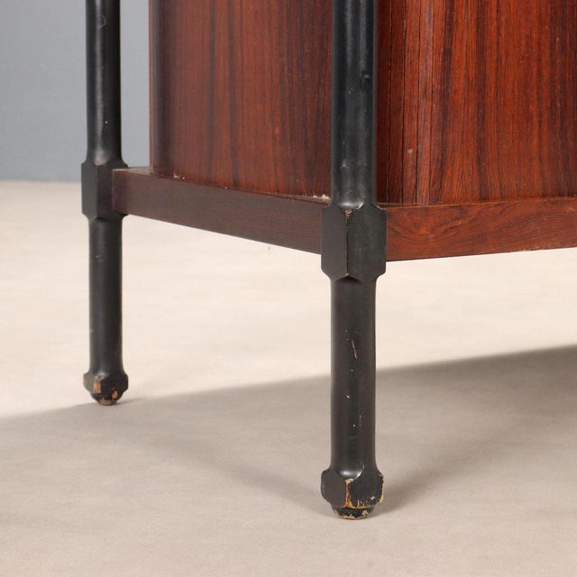 Brown Vintage Wood Veneer Sideboard, Italy, 1960s For Sale - Image 8 of 11