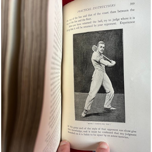 Fine Red Leather Binding - "Tennis, Rackets, Fives" - First Edition Book by J. M. Heathcote, London 1890 For Sale - Image 4 of 18