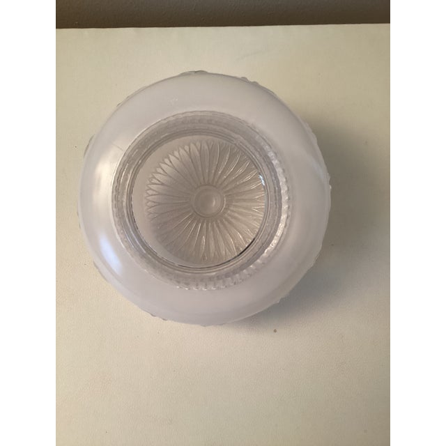 Glass Vintage Frosted and Clear Glass Ceiling Shade For Sale - Image 7 of 9