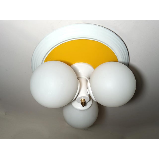 White Modern Ceiling Light in Opaline Glass, 1970s For Sale - Image 8 of 12