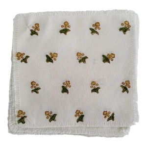 Contemporary Indian Block Print Cotton Cocktail Napkins, Set of 6