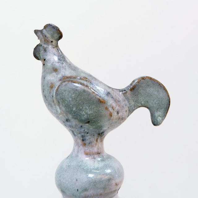 Three-Light Candlestick in Glazed Ceramic by Jacques Pouchain For Sale - Image 12 of 14