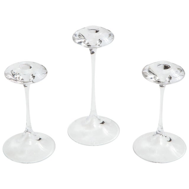 Transparent Kjell Engman for Kosta Boda Candlesticks - Set of 3 For Sale - Image 8 of 8