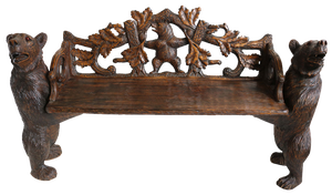 Antique Black Forest Hall Bench, 1890s