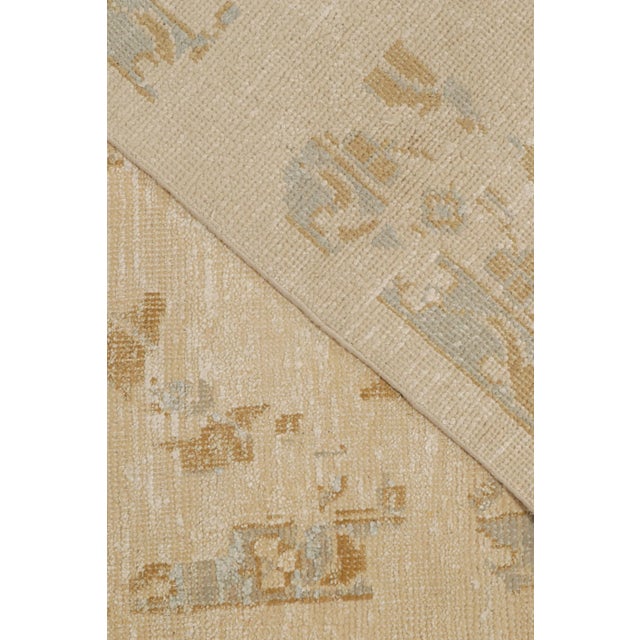 Beige 2010s Rug & Kilim’s Oushak Style Rug in Cream With Gold and Blue Floral Patterns For Sale - Image 8 of 9