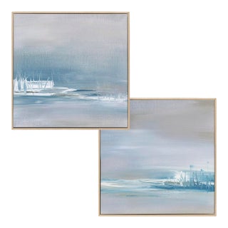 Framed Canvas Print Set - Scape No. 3 and No. 4 - Set of 2 For Sale