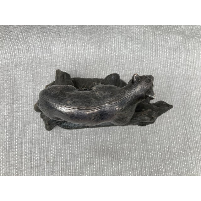 Vintage Van Wolf Cougar Bronze Sculpture For Sale - Image 9 of 12